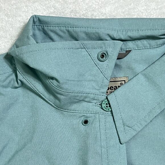 L.L. Bean No Fly Zone Shirt Women's M Blue Repellant Performance Outdoor UPF 50+ - Picture 16 of 17
